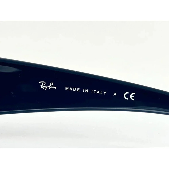 Ray Ban Italian Square Blue Frame Light Grey | Blue Gradient RB 4338 Sunglasses - Picture 8 of 10